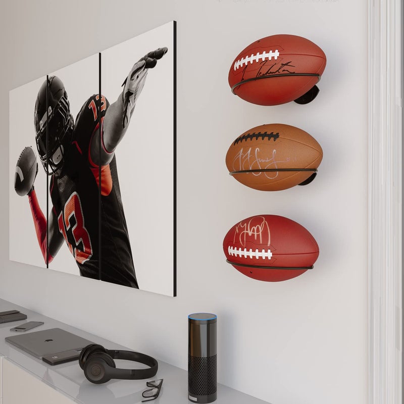 والنيتشر حامل الكرة من Wallniture Sporta للتركيب على الحائط وحامل الكرة ورف التخزين وديكور الغرفة الرياضية باللون الأسود الفولاذي - Image 4